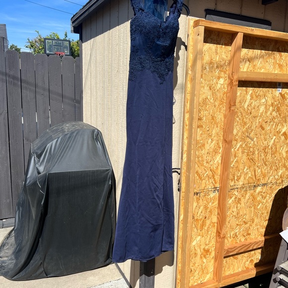 Dresses & Skirts - Elegant Navy Blue Lace Gown